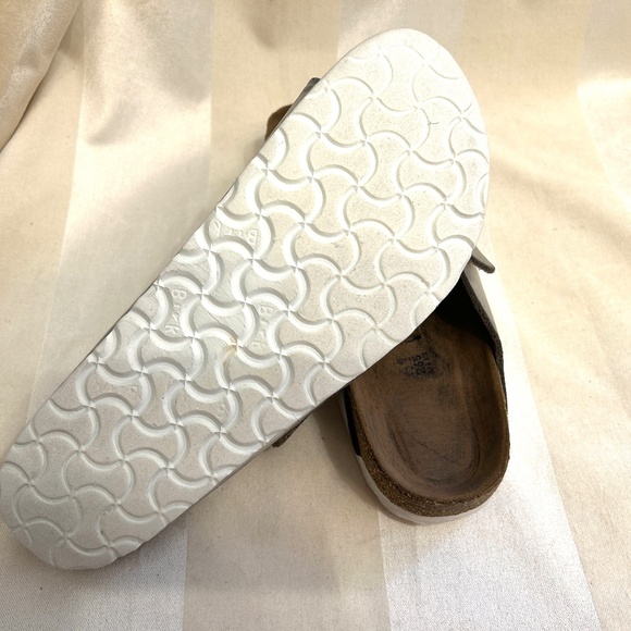 🌻😎 Birkenstock Arizona Silver Leather Size 41 W / 10.5 - 11 # 15 - Picture 4 of 5